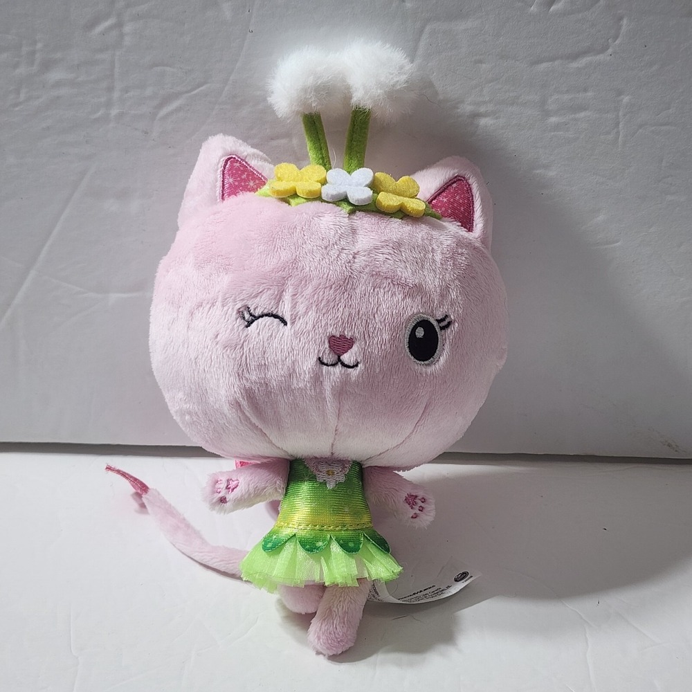 Gabby's Dollhouse Pink Kitty Fairy Cat Wings Winking Plush Spin Master 8"